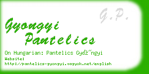 gyongyi pantelics business card